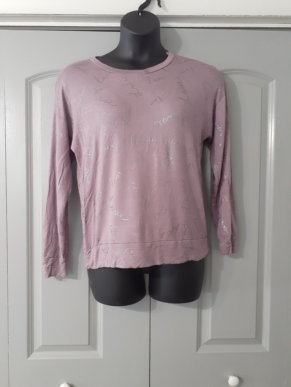 Cupio purple ‘love’ long sleeve top